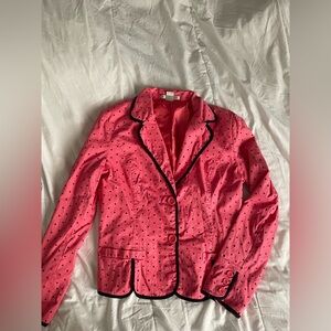 Vintage Peter Martin pink and black polkadot blazer